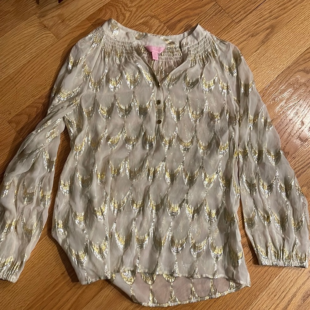 Lilly pulitzer gold Elsa XS